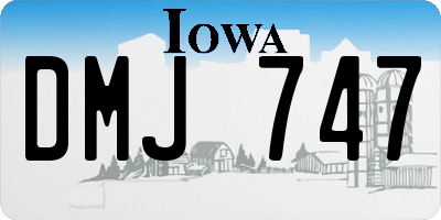 IA license plate DMJ747