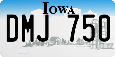 IA license plate DMJ750