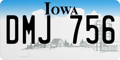 IA license plate DMJ756