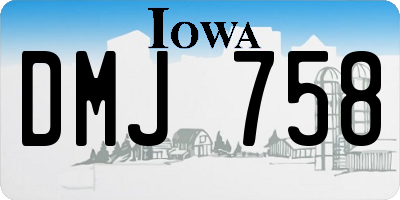 IA license plate DMJ758