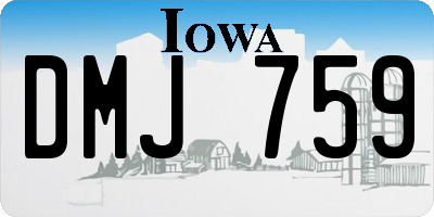 IA license plate DMJ759