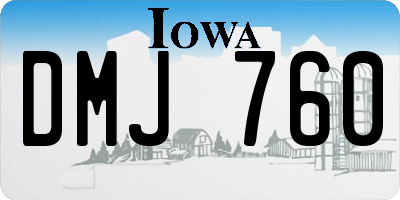 IA license plate DMJ760