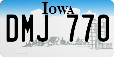 IA license plate DMJ770