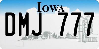 IA license plate DMJ777