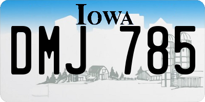 IA license plate DMJ785