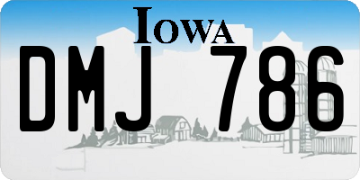 IA license plate DMJ786