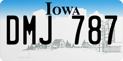 IA license plate DMJ787