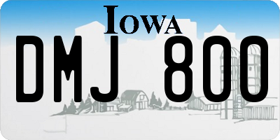 IA license plate DMJ800