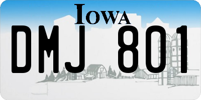 IA license plate DMJ801