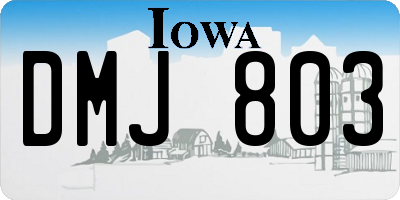 IA license plate DMJ803