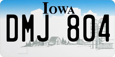 IA license plate DMJ804