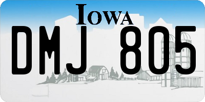 IA license plate DMJ805