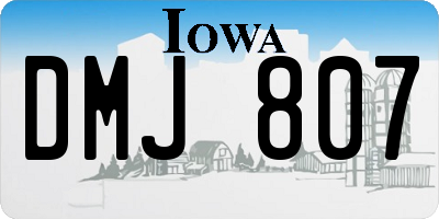 IA license plate DMJ807