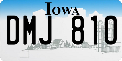 IA license plate DMJ810