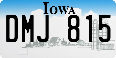 IA license plate DMJ815
