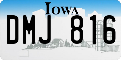 IA license plate DMJ816