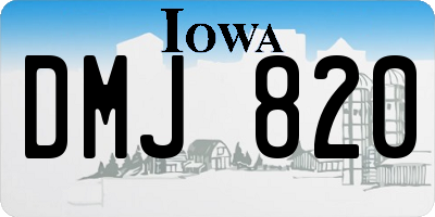 IA license plate DMJ820