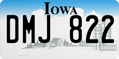 IA license plate DMJ822