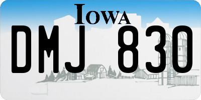 IA license plate DMJ830