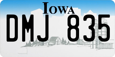 IA license plate DMJ835