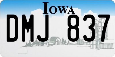IA license plate DMJ837