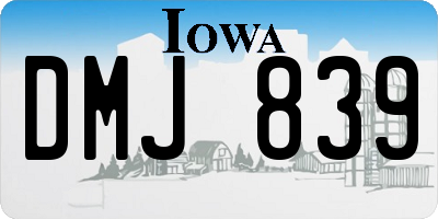 IA license plate DMJ839