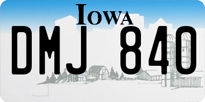 IA license plate DMJ840