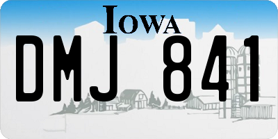 IA license plate DMJ841