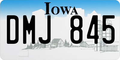 IA license plate DMJ845
