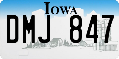 IA license plate DMJ847