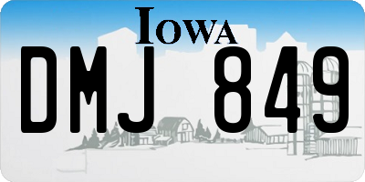 IA license plate DMJ849