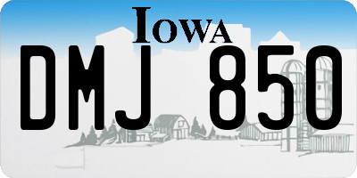 IA license plate DMJ850