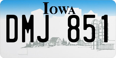 IA license plate DMJ851