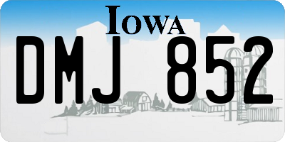 IA license plate DMJ852