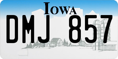 IA license plate DMJ857
