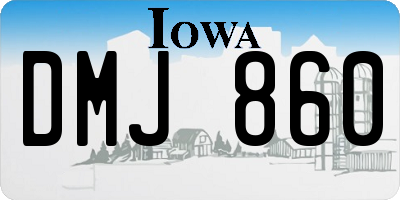 IA license plate DMJ860