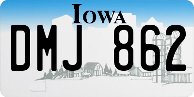 IA license plate DMJ862