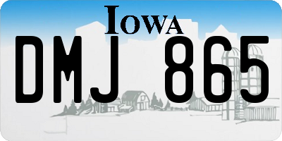 IA license plate DMJ865