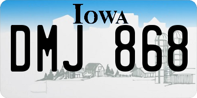 IA license plate DMJ868