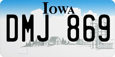 IA license plate DMJ869