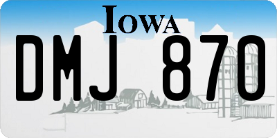 IA license plate DMJ870