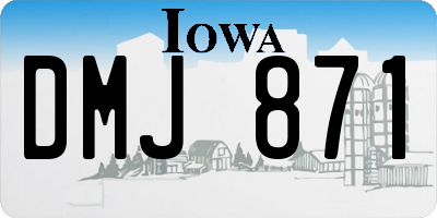 IA license plate DMJ871