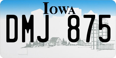 IA license plate DMJ875