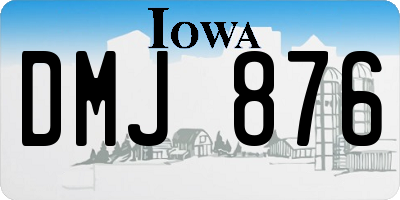 IA license plate DMJ876