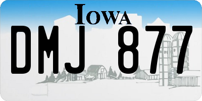 IA license plate DMJ877