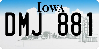 IA license plate DMJ881