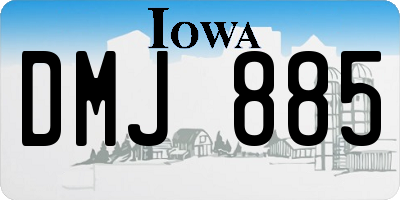 IA license plate DMJ885