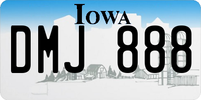 IA license plate DMJ888