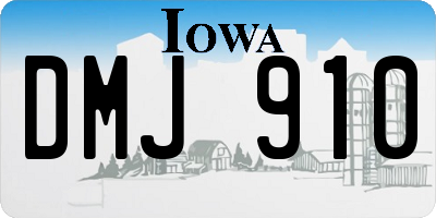 IA license plate DMJ910