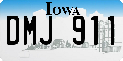 IA license plate DMJ911
